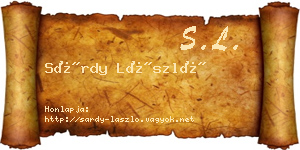 Sárdy László névjegykártya